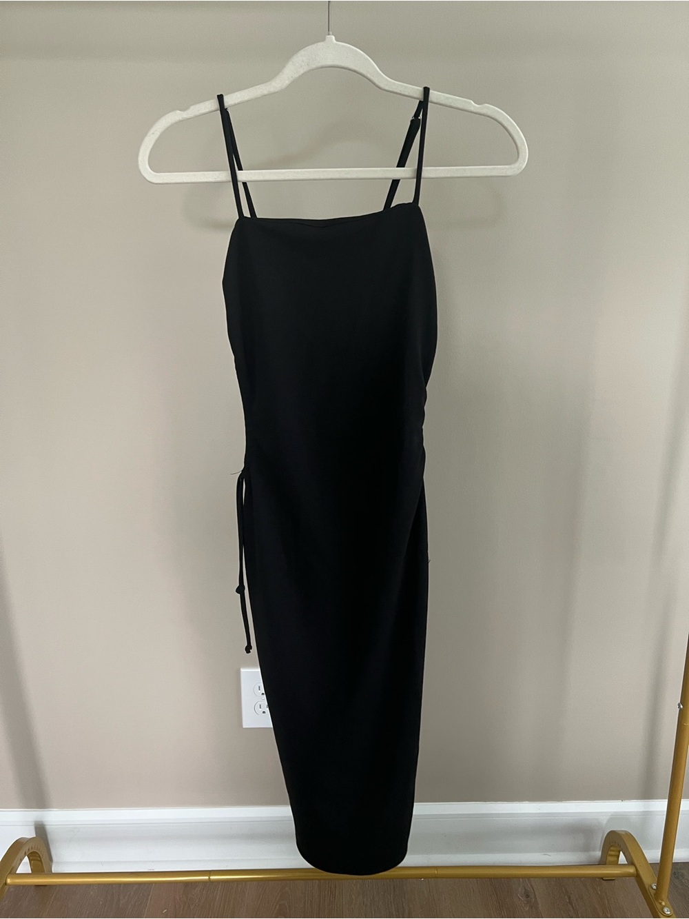 Altar'd State Black Spaghetti-Strap Midi Dress